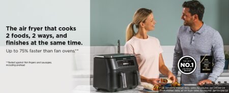 Big Sale-Foodi Dual Zone Digital Air Fryer. 2 Drawers. 7.6L. 4-in-1